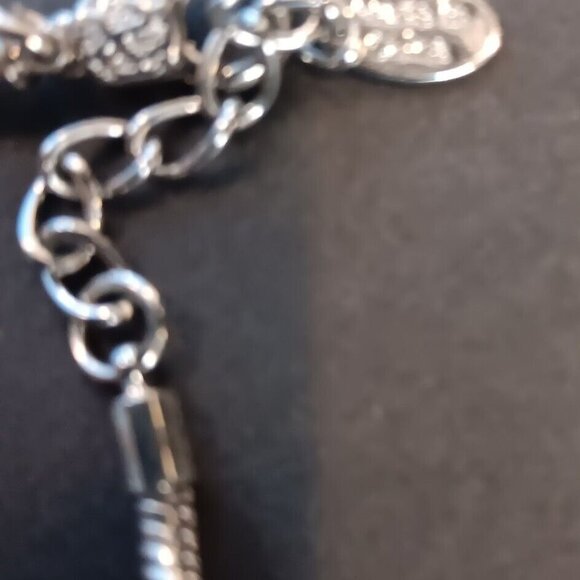 Womens Costume Jewelry TARUS Charm Bracelet Silver Color with Green Beads - Picture 2 of 7